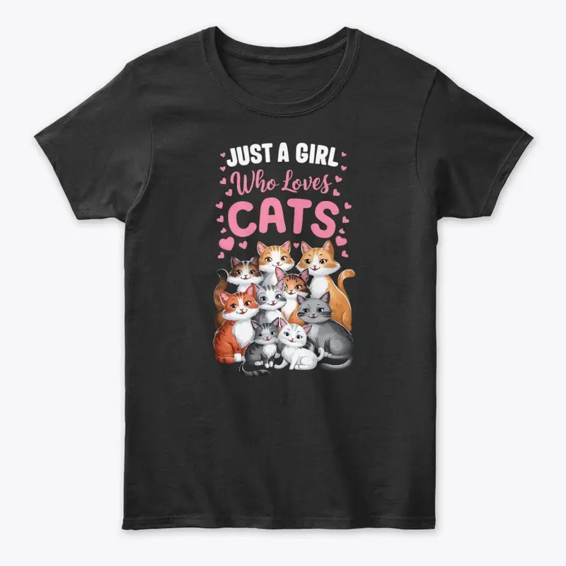 Just a Girl Who Loves Cat Design T-Shirt